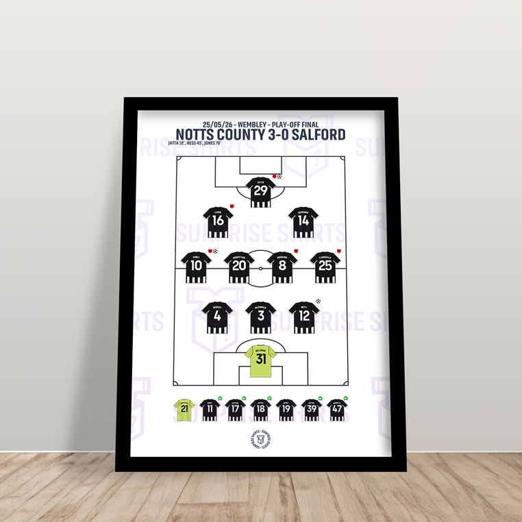 Notts County 3-0 Salford - League Two Playoff - Speciale Editie Voetbalprint