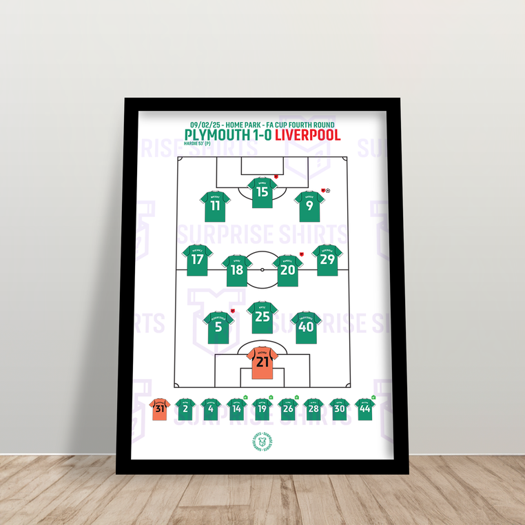 Plymouth Argyle 1-0 Liverpool - FA Cup - Speciale Editie Voetbalprint
