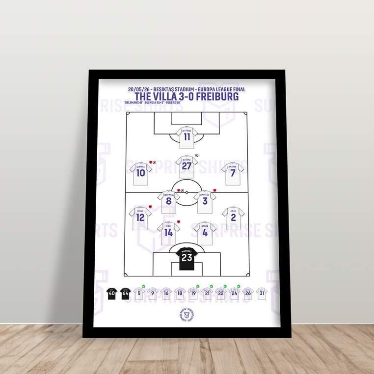 Aston Villa 3-0 Freiburg - Europa League - Speciale Editie Voetbalprint