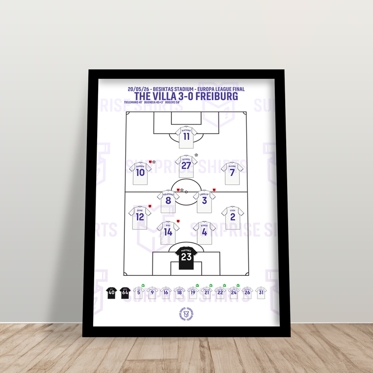 Aston Villa 3-0 Freiburg - Europa League - Speciale Editie Voetbalprint